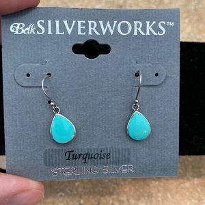 Sterling Silver new drop/dangle earrings. With Turquoise tear drops. great 🎁